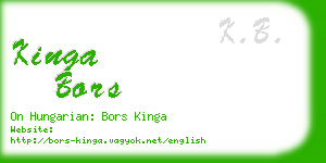 kinga bors business card